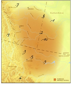 Map (Blackfoot territory, ca. 1750-1850)